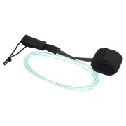 8ft x 7.2mm Surfboard Leash Straight Leg Rope with Key Pocket Wrist String Green
