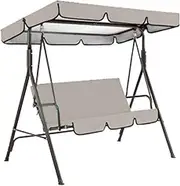 STOYRB Outdoor Swing Canopy Replacement Top Cover & Seat Cover Patio Swing Hammock Top Sunproof Cover Waterproof Garden Swing Cushion Cover 3 Seater Sun Shade Porch Patio Swing Cover, 164x114x15cm