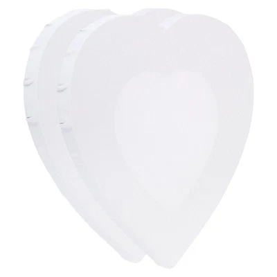 Painting Canvas Panels, 2 Pack 8x8 Inch Heart Shape Blank Art Board, White