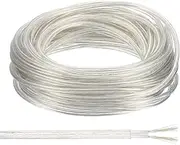 uxcell 50Ft 18/2 PVC Covered Wire, 300V SVT Round Lamp Cord Insulated Heat Resistant Electronical Flexible Cable for LED Lamp Wire Audio Cable Speaker, Clear, UL Listed