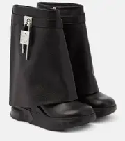 [Givenchy] Givenchy Shark Lock Biker 85 leather ankle boots AU 5 black