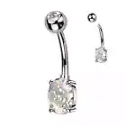 Piercing Navel Titanium Gem Oval Aurore Borealis