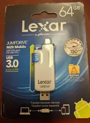 Lexar, Jump Drive, 64 GB, USB 3.0 Plus Micro USB, New in Package