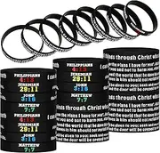 Religious Silicone Wristbands Christian Bible Verses Bracelets Scripture Rubber Bracelets Colored Faith Hope Belief Wristbands Inspirational Bible Bracelets for Men Women Teens