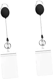 UTHCLO 2pcs Telescopic Id Card Holder Chains Luggage Tags Retractable Key Chain Lanyard Carabiner Air Tag Case Air Tag Air Tags Badge Holder Work Cover Storage Holder Zinc Alloy
