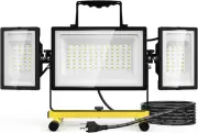 80W Led Work Lights 3 Adjustable Head, 6700 LM Foldable Flood Light, 16.4 Ft Cor