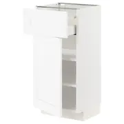 METOD / MAXIMERA base cabinet with drawer/door, white Enköping/white wood effect, 40x37x80 cm