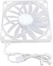 PWM ARGB Fan 15mm Thin, 300‑1100RPM Smart PWM Control, Silent 15 Blade Design, Easy Install, for Computer Case &, Plug and Play (White)