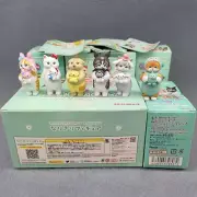 6 pcs/set Mofusand Anime Cinnamoroll Kuromi Hark Cat Hello Kitty Pet Model Gifts