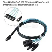 Slimline SAS SFF-8654 4i 38P to 4 Ports SATA Server High-Speed Connection Cable