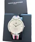 Tommy Hilfinger Silver Dial, Red White Blue Silicone Band 1782498 women's watch