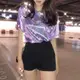 summer woman tops shiny loose short sleeve t-shirt sexy club