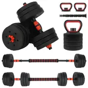 METEOR 20kg Adjustable Dumbbell Set, One-Set-For-All Barbell Kettlebell Set for Home Gym Weightlifting Fitness Exercise Weight (2x 10kg Dumbbells)