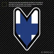 Finnish Driver Badge Sticker Die Cut Decal wakaba leaf soshinoya Finland FIN FI