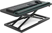 Omhuzsyo Standing Keyboard Tray Keyboard stand, Adjustable Height Keyboard and Mouse Riser for Desktop,For Ergonomic Sit Stand Workstations With Wrist Rest、Laptop Desk 26.7 x 11.7 Inch(Black)