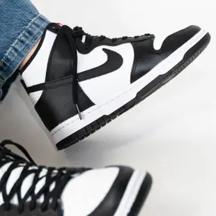 【NIKE 耐吉】Dunk High Panda 女鞋 黑白色 紅LOGO 熊貓 高筒 休閒鞋 DD1869-103