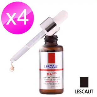 【LESCAUT】杏仁酸淨白煥膚精華-超值4入組(18%黃金濃度杏仁酸)