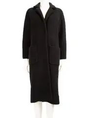 Black Wool Long Oversized Coat