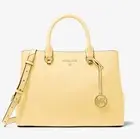 NWT Michael Kors Edith Buttercup Yellow Leather Three Compartment Large Satchel