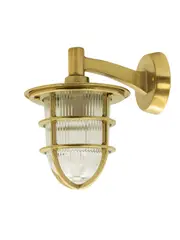 Santorini Palos 1 Light Wall Bracket with Cage in Solid Brass
