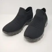 New STQ Solid Black Mesh Knit Top Slip-On Sneakers Women's Size 9.5