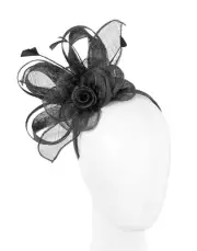 Black sinamay racing fascinator headband by Max Alexander 100% Australian Seller