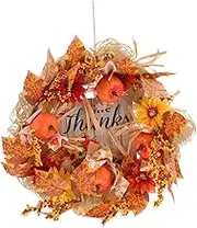 STOBAZA Halloween Pumpkin Wreath Decoration Vivid Fall Wreath for Front Door Harvest and Thanksgiving Decor Material for Home Decoration