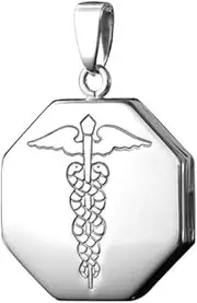 [Infomedic] Stainless Steel Pendant - Octagon Shape (inc. Chain)