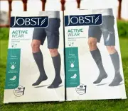 JOBST ACTIVE WEAR COMPRESSION SOCKS 15-20mmHg~WHITE~ SIZE XL~LOT OF 2~NEW