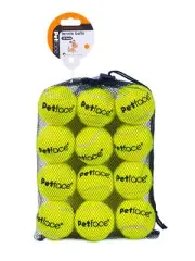 Petface Super Tennis Balls for Dogs Throw and Fetch Outdoor Exercise Pack of 12