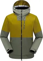 [VIDECOR] Stay Dry and Comfortable with Men's Lightweight Waterproof Breathable Ski Jacket Multiple Pockets for Storage,G-L