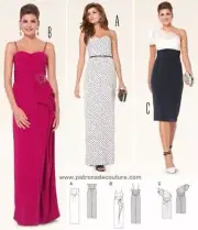 Burda Sewing Pattern Misses Evening Dress Corset Top Size 6-18