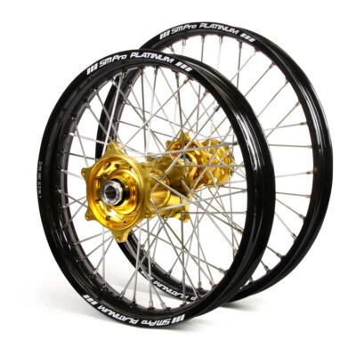 Yamaha YZ250F 2009-2013 Wheel Set Black Platinum SNR MX Rims Gold Talon Hubs 21/