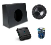 Alpine SWT-10S4 Sub + S2-A60M Amp + Rhino-Coated Universal Single 10" Sub Box
