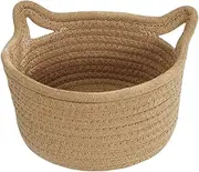 Cat Shaped Organiser - Animal Woven Basket, Nursery Container, Soft Toy Storage for Bedroom, Cute Decorative Basket with Ears, Ceiling Holder in Cabinet, Pet Toy Storage