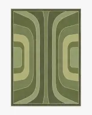 150' x 215' | Machine Washable Runner Rug | Kid & Pet Friendly | Indoor Rug | Jonathan Adler Paradox Green Rug | Ruggable