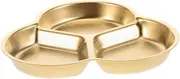 UTHCLO Stainless Steel Divided Seasoning Dish Elegant Small Plate with Multiple Compartments for Sauces Spices and Condiments for Dipping and Korean BBQ