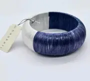 M. Haskell BANGLE Bracelet Blue White Slip On Vintage Jewelry OSFM