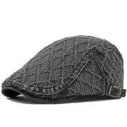 Flat Newsboy Caps for Men Adjustable Lightweight Ivy Gatsby One Size A-black