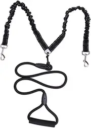 Generic Pet Leash Dog Leash Double Head Chain Leash Pet Traction Rope Dog Traction Rope Pet Belt Dog Walking Leash Santa Outfits for Dogs Belt Leash for Dog Walking The Walking Leash Black