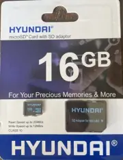 Hyundai 16 GB microSD Card with SD Adapter. Pack of 100.
