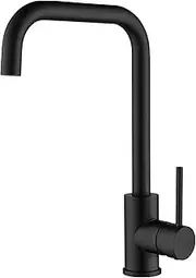 Decaura L-spout Kitchen Mixer Tap Lead-Free Sink Faucet 360 Swivel Laundry Basin Taps (Matt Black)