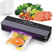 2025 6-in-1 Vacuum Sealer Machine Food Vacuum Sealer with 30Pcs Vacuum Sealer Bags for Food Storage Sealer Machine for Dry/Moist Modes, Compact Design (AU PLUG)