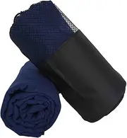 Sports Towel, Beach Towel, Microfiber Fabric, mesh Bag, Quick-Drying Travel Blanket, Swimming Camping Yoga mat 35cm75cm NavyBlue