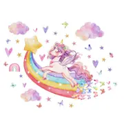 Catzon DIY Rainbow Unicorn Wall Decal Removable for Kids Room Nursery