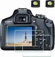 Screen Protector for Canon EOS 1500D 1300D 1200D 2000D Rebel T7 T6 Camera & Hot Shoe Cover [2+3Pack], ULBTER 0.3mm 9H Hardness Tempered Glass Anti-Scrach Anti-Fingerprint Anti-Bubble