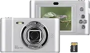 Daseeme 1080P Digital Camera Digital Video Camera 50MP Photo Dual Lens 2.4 Inch Screen 8X Digital Zoom Built-in Flash Battery with 32GB TF Card Bthday Festival for Kids Students Teenagers