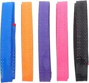 5Pcs Tennis Racket Grip Tape Slip Overgrip for Badminton Sweat Absorbing and Elastic Perforated Design Textured Handle Wrap for Enhanced Rebound and Firm Hold