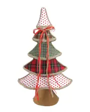 Northlight Holiday Moments Red Green & White Plaid & Polka Dot Christmas Tree Decoration NoSize NoColor