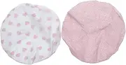 WOONEKY 2Pcs Shower Caps for Stylish Printed Hair Covers Elastic Design Bath Caps for Long Hair Comfortable Reusable for Bathing